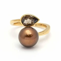 Bague FUMME en Or Rose et Quartz.