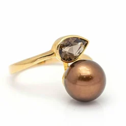Bague FUMME en Or Rose et Quartz.