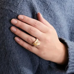 BAGUE "GALON" NACRE DIAMANTS
