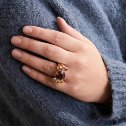 BAGUE "GIORGIA" GRENAT TOPAZES