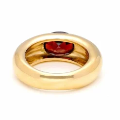 Bague gitane en or jaune et grenat
