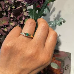 Bague Glamira en or jaune émeraude