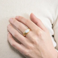 Bague Godron Opale