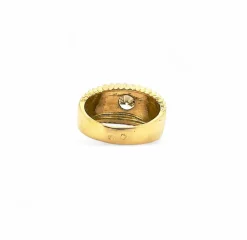 Bague godron or jaune et diamant