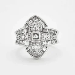 Bague godronné or et diamants
