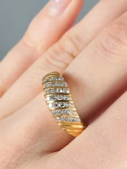 Bague Godronnée Diamants