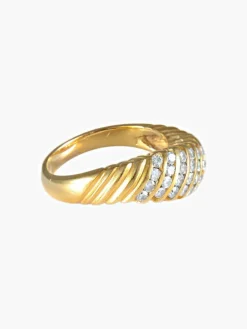 Bague Godronnée Diamants