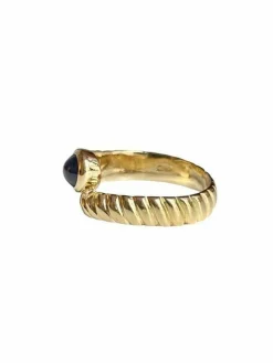 Bague godronnée or jaune en forme de serpent