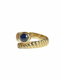 Bague godronnée or jaune en forme de serpent