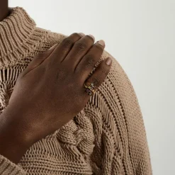 Bague Godrons Péridots, Aigue-Marines, Améthystes et Citrines