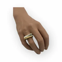 Bague géométrique deux ors