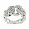 Bague gourmette Or blanc Diamants