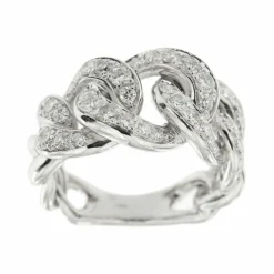 Bague gourmette Or blanc Diamants