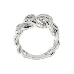 Bague gourmette Or blanc Diamants