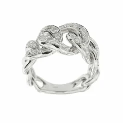 Bague gourmette Or blanc Diamants