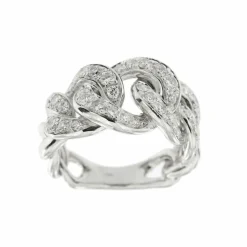 Bague gourmette Or blanc Diamants
