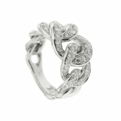 Bague gourmette Or blanc Diamants