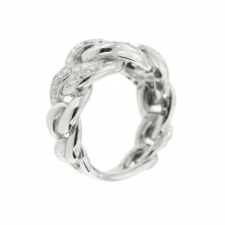 Bague gourmette Or blanc Diamants
