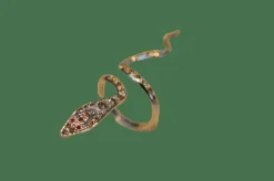 bague grand serpent en or blanc avec diamants naturels