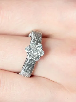 Bague Grande Fleur Diamants