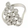 Bague Grappe or blanc Diamants
