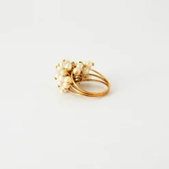 Bague grappe perles de culture