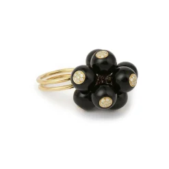 Bague Grelots onyx et diamants