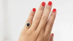 Bague Grenat & diamants