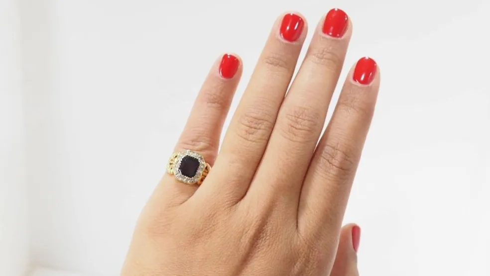 Bague Grenat & diamants