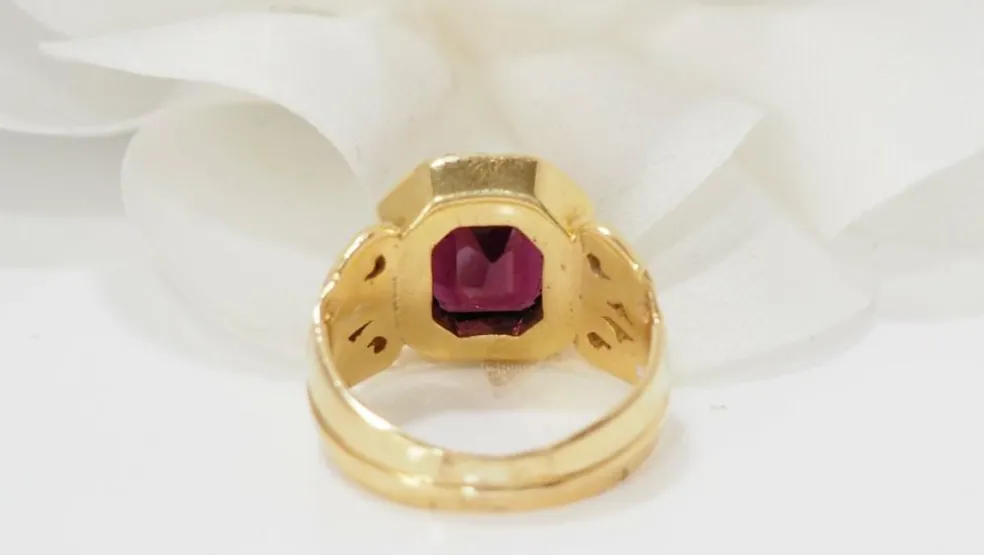 Bague Grenat & diamants