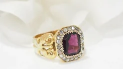 Bague Grenat & diamants