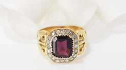Bague Grenat & diamants