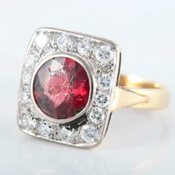 Bague Grenat Diamants