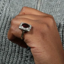 Bague Grenat Diamants