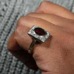 Bague Grenat Diamants