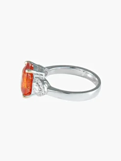 Bague Grenat Mandarin Diamants