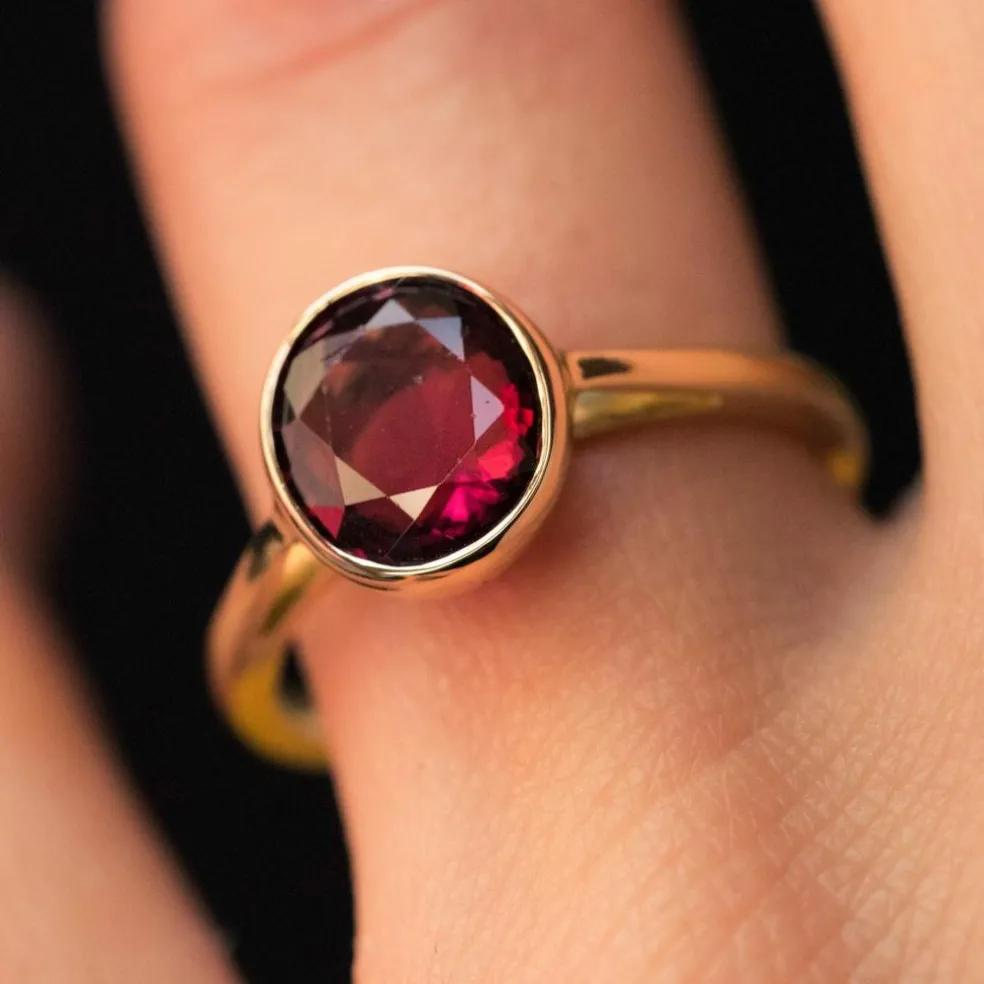 Bague grenat rhodolite