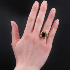 Bague grenat rhodolite et or vintage