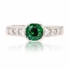 Bague grenat tsavorite et diamants princesse