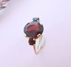 Bague grenats or rose 18 K