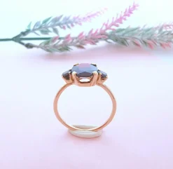 Bague grenats or rose 18 K