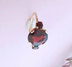 Bague grenats or rose 18 K