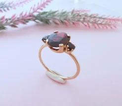 Bague grenats or rose 18 K