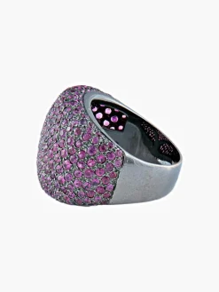 Bague Guy Ellia, Rubis et or noir