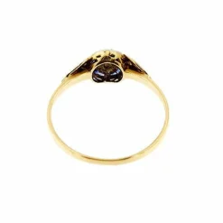 Bague halo avec saphirs et diamants
