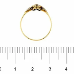 Bague halo avec saphirs et diamants