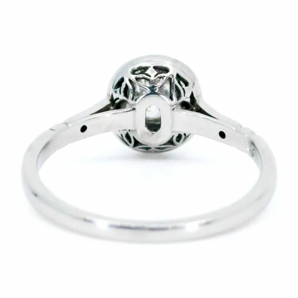 Bague Halo Diamant Platine