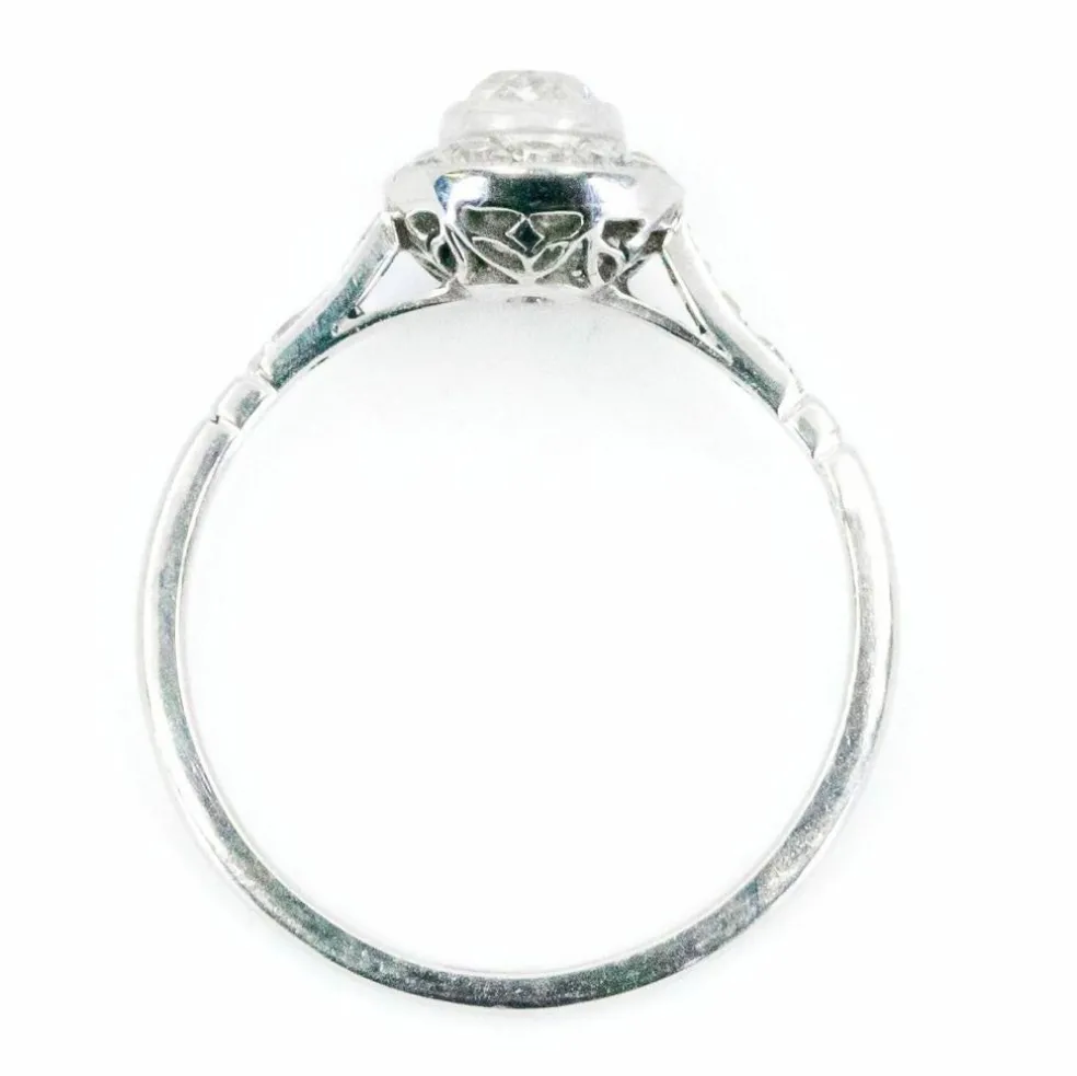 Bague Halo Diamant Platine