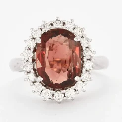 Bague Halo tourmaline et diamants