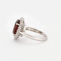 Bague Halo tourmaline et diamants
